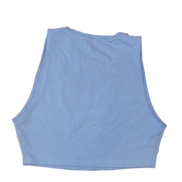 NWOT Zara Blue crop top with a round neckline L - Picture 4 of 6